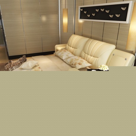 左派品牌真皮简约现代床，1.8米双人床带抽屉，榻榻米小户型床 1018#