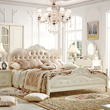 大气奢华浪漫坊家具，欧式实木1.5m床，精致雕花气动高箱床RZ922