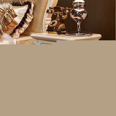 丁满堂欧式象牙白实木床头柜，J2151系列带阻尼描金雕花床边柜