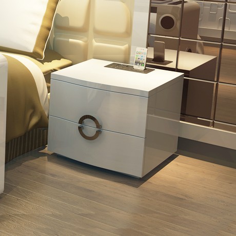 威名木业现代时尚床头柜，品质奢华智慧多功能板式床头柜，型号SM-508