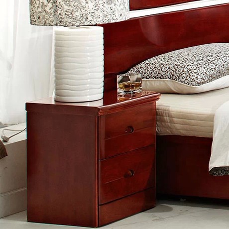 华日家居卧室隐形拉手床头柜，水曲柳实木储物柜，型号: XRCTG中式精美二斗柜