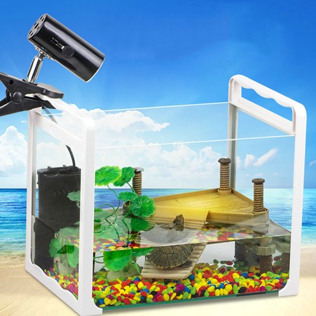 柏卡乐开放式玻璃乌龟缸，BKL-G01室内生态鱼缸，龟缸晒背灯晒台组合套装