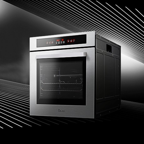 德普嵌入式智能触控电烤箱，56L多功能大烤箱，3D立体循环厨房电器