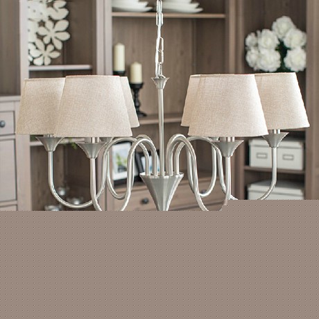 北欧美家银色时尚宜家吊灯，书房定制精美布艺吊灯，型号PL-E029