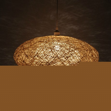 陆一灯具创意鸟巢藤艺吊灯，日式时尚宜家客厅灯饰，照射面积20-30平方米