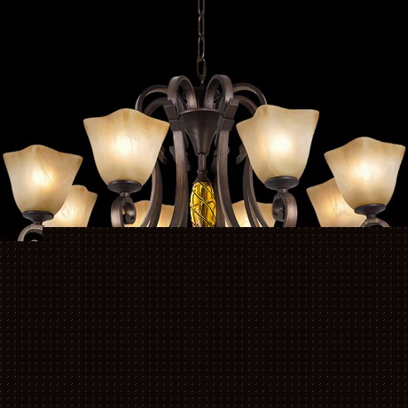 欧卡曼美式乡村复古吊灯，铁艺玻璃罩面灯饰，型号: 003-8