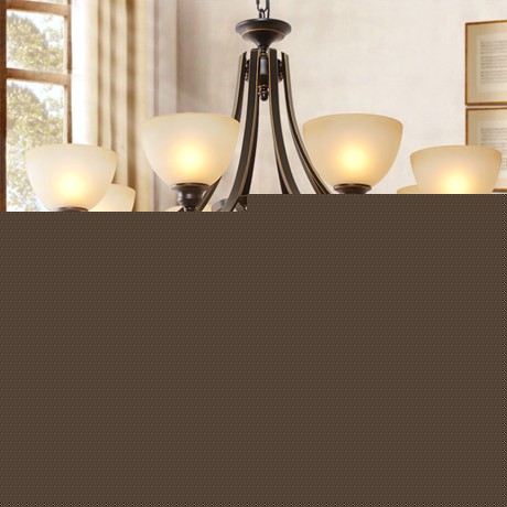 逸品凡尚精致描金复古吊灯，8034铁艺客厅灯，茶色玻璃乡村灯饰