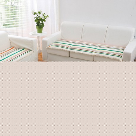 蔻姿时尚简约条纹布艺地毯，手工织造长方形透气沙发垫，JJ130292