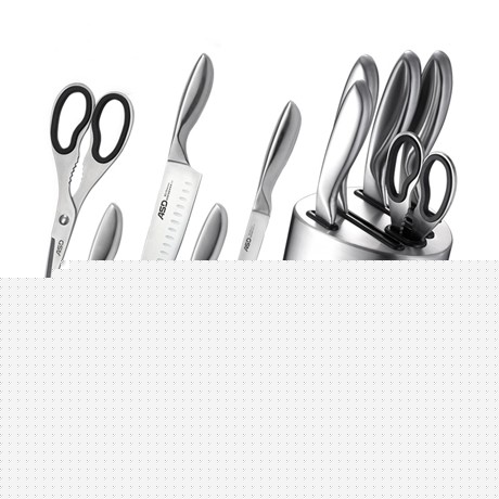 爱仕达全钢一体式锻造刀具，时尚厨房刀具六件套，坚韧刀身套刀WG901606