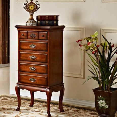 广兰优质橡木精致雕花五斗柜，低调奢华美式储物柜，型号：GX83030