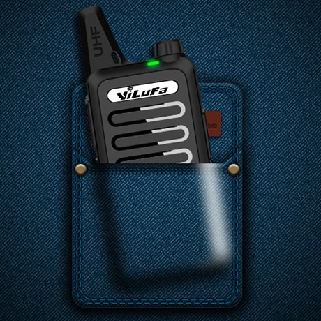 Yilufa黑色长方形对讲机，便携式背夹大功率车载手台，型号：T-200
