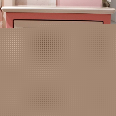 钰家家居甜美粉红色板式置物柜，yj3311-1田园彩色儿童床头柜