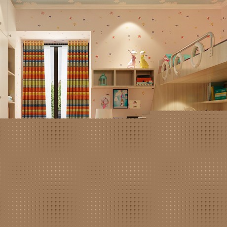 欧派二孩房间睡眠区定制，L型书桌家具组合，儿童房置顶式衣柜定做