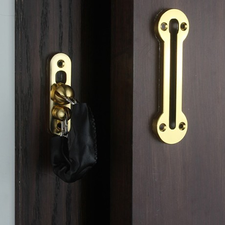 伊诺喜土豪金室内门明装防盗栓，带皮套式锌合金耐磨安全链