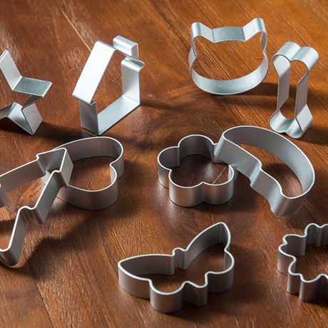魔幻厨房银色多边形饼干模具，阳极氧化铝制烘焙工具套装，型号：171