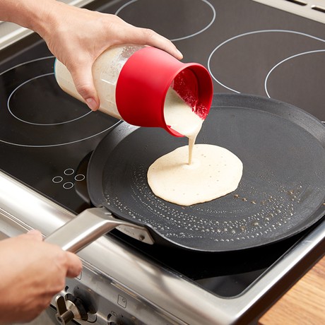 乐葵红色圆柱形摇摇杯，薄饼杯硅胶铲烘焙工具两件套，型号：010531