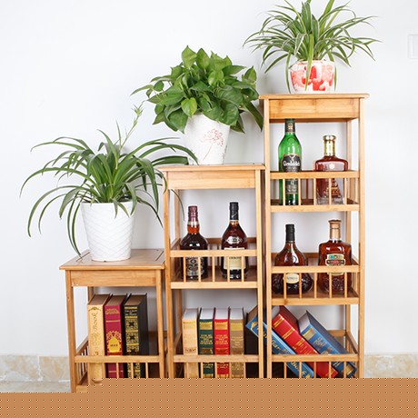 政竹室内外盆景架，楠竹仿旧竹藤架子，竹制可储物多功能花架