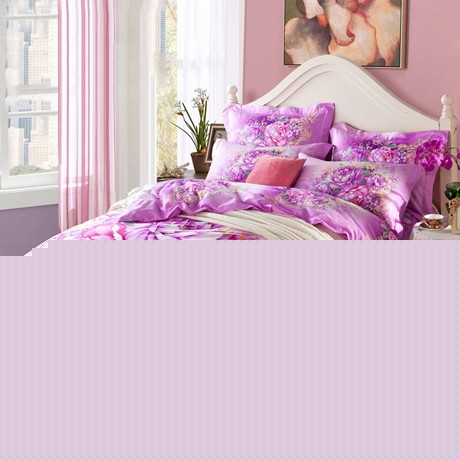 活性印染工艺婚庆家纺，芗菲精梳棉床品XF-13，宽边信封式印花枕套