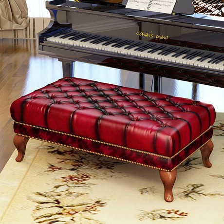 欧式擦色真皮脚踏凳，达维德经典嵌扣叠皮工艺，金属手工铆钉围边复古典雅