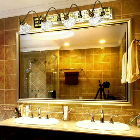 欧柏图卫生间钻面水晶灯，led节能镜前灯，纯色透明玻璃灯罩灯饰