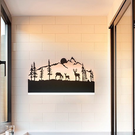 珞瑞琳创意麋鹿图案led镜前灯，铁艺喷漆磨砂M1653复古卫浴壁灯