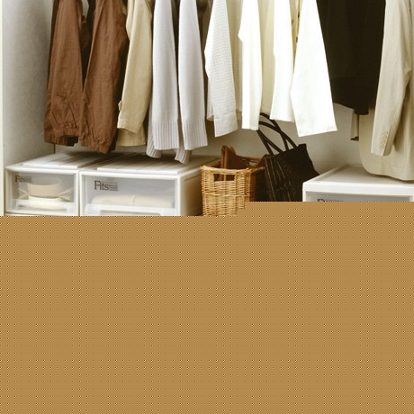 天马浅卡其色方形收纳箱，透明塑料抽屉式储物盒，型号：F4430