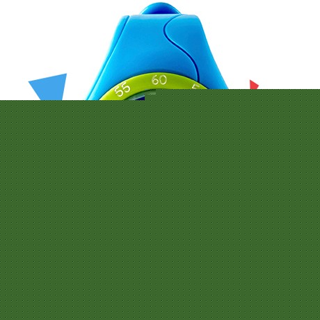 迪卡侬蓝色圆形儿童手表，树脂表带防水运动橡胶手表，型号：8360783