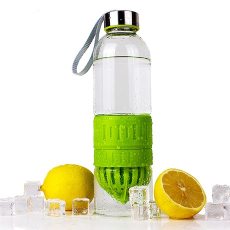 希慕简约玻璃柠檬杯，压榨果汁泡茶多重功能，600ML可拆卸便携式茶杯