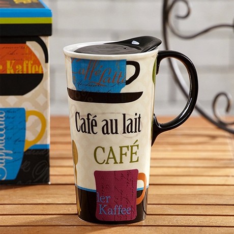 Evergreen牌印花马克杯，3CTM4448型陶瓷水杯，个性时尚设计