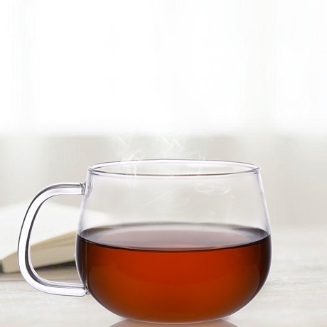 利快圆形无色透明茶杯，耐热玻璃手工吹制咖啡杯，型号：3264-8290