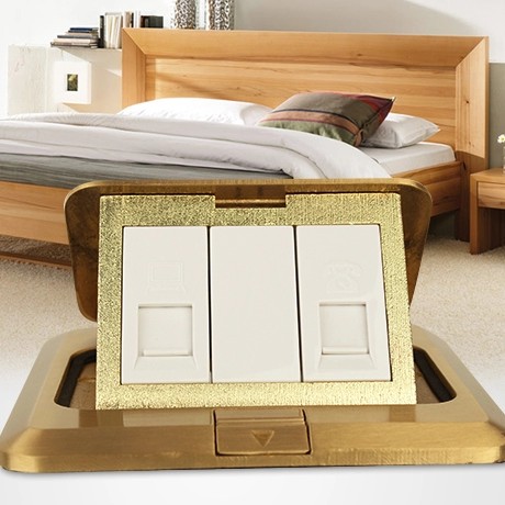 西门子品牌防水插座，高端奢华的铜合金可关合电话电脑地面地插，型号5TG