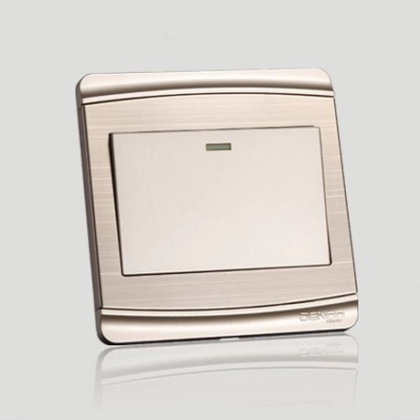 丹珑香槟金一开多控按键开关，现代简欧风格开关，型号: GA99031-XB