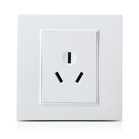 正泰三孔86型插座，雅白钢支架系列空调插座，型号NEW7L-10810