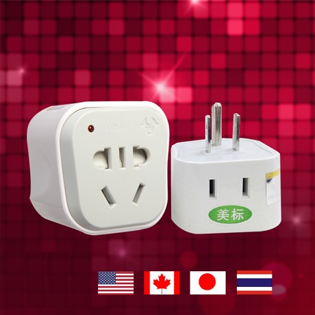 公牛电源转换插座，美标电源转换器，型号: GN-L01A出国旅行转换插头