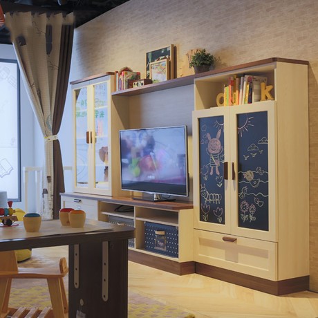 尚品宅配客餐厅家具，儿童陪伴系列客餐厅定制，全屋定制电视柜组合