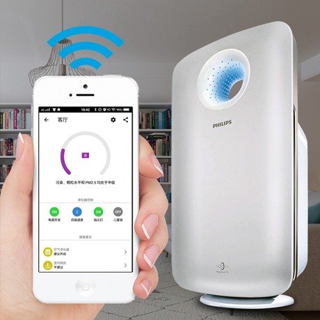 飞利浦办公室空气净化器，AC4375净化器除雾霾，智能静音APP远程净化器