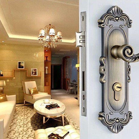 卡贝CX50-6111奢华大气青铜木门把手，卧室卫生间客厅防盗门门把拉手