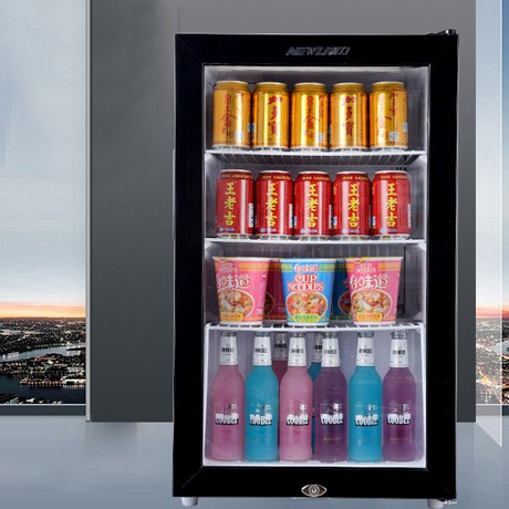 新力黑色立式迷你型冷柜，静音省电家用制冷冷藏柜，型号: SC-75