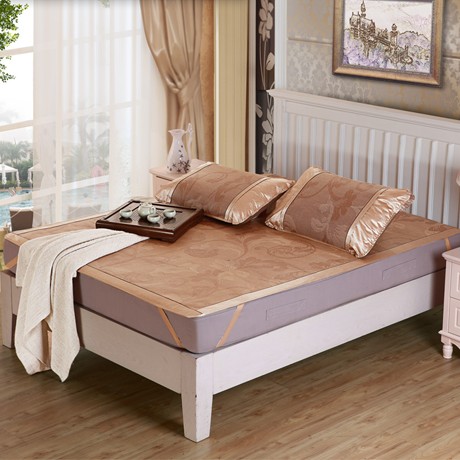 水星家纺提花仿藤席，折叠式抗菌防螨藤席，凉席三件套货号: 500912.