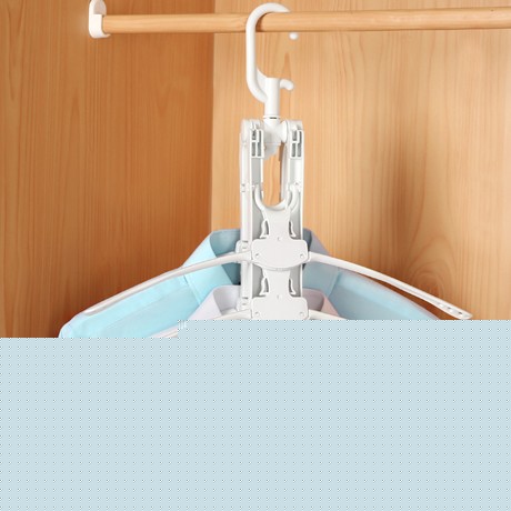 麦宝隆白色多层塑料挂衣架，多功能折叠旋转双面晾衣架，型号：1108