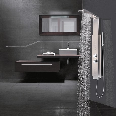 希勒牌双花洒龙头淋浴花洒，XL-03014型不锈钢淋浴屏，恒温核心技术