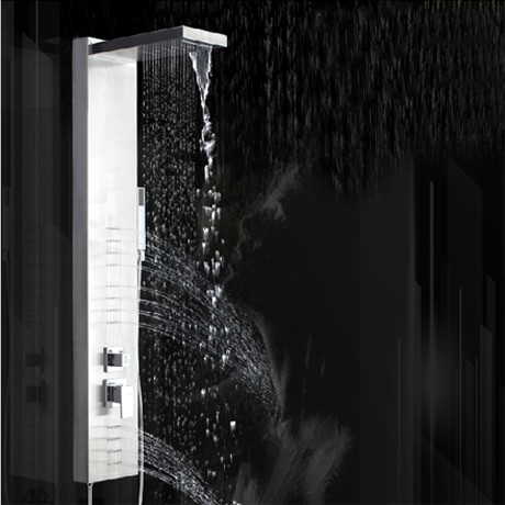 博蒙挂墙式不锈钢单把双控顶喷，进口双龙头淋浴花洒，BM-1021