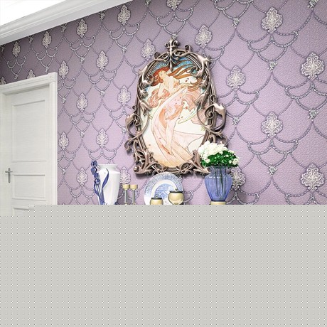 筱航优雅欧式壁纸，天然亚麻无纺墙纸，卧室浮雕墙纸，8903x