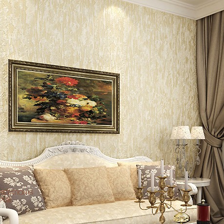 梧桐树品牌米黄色硅藻泥墙纸，现代简约风格壁纸，立体浮雕背景墙