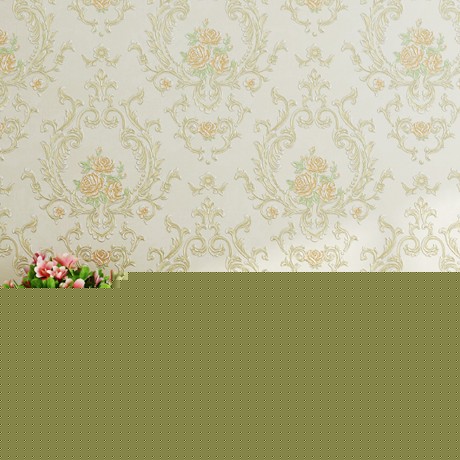 qhang/旗航欧式田园壁纸，无纺布手工印花墙纸，型号: 塞丽娜