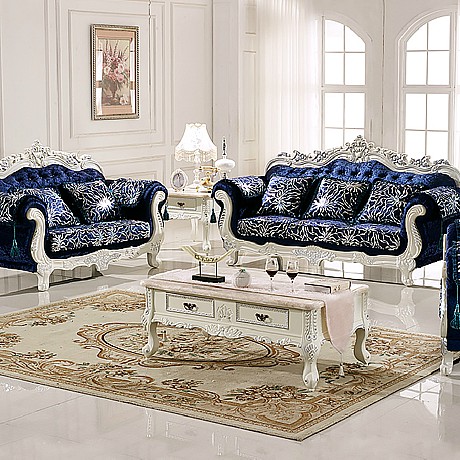 法式田园风沙发，欧式高档沙发组合，水晶镶钻沙发，实木布艺沙发组合大户型雅尔菲B160