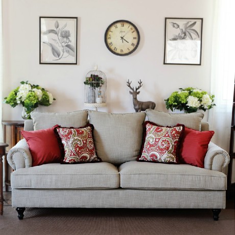 土豆窝复古美式布艺沙发，质朴乡村整装松木架组合家具，型号: AP阿尔派