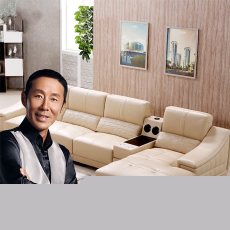 欧式转角进口皮艺沙发，利豪贵妃客厅沙发组合，E1级环保高回弹沙发L13