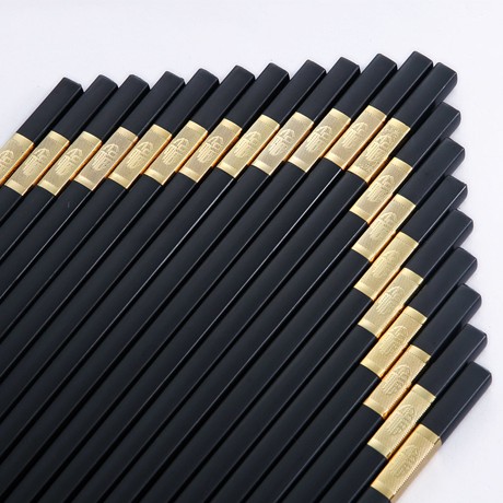 双枪高档家用合金筷子，韩国银礼品筷套装，精雕日式环保筷KZ406