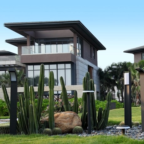 点亮生活品牌哑黑色落地式庭院灯，现代简约LDE景观灯，5瓦8825型号室外灯